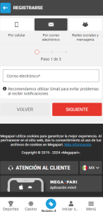 Registro en Megapari2